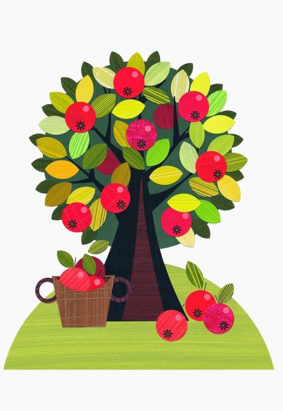 Аппликация яблоня