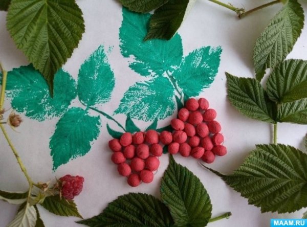 Объемная аппликация малина