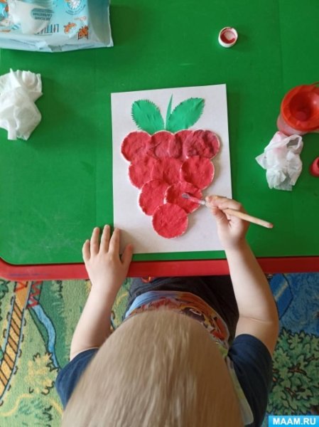 Аппликация малина в садик