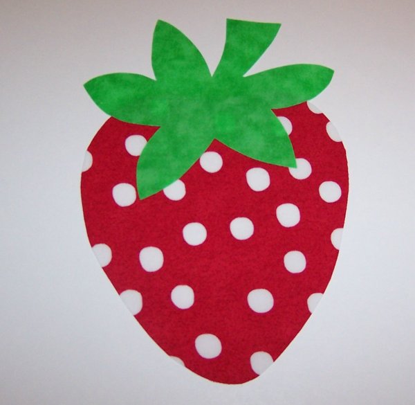 Аппликация клубника из бумаги