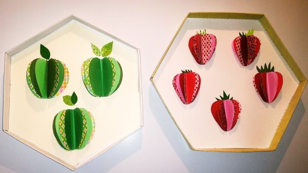 Объемные фрукты из бумаги