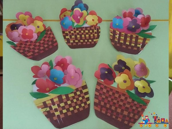 Аппликация лукошко с ягодами