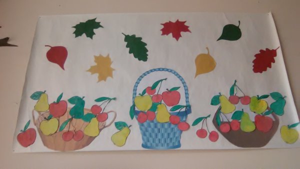 Аппликация блюдо с фруктами и ягодами старшая группа