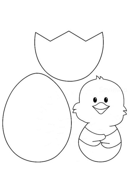 Трафарет цыпленка для аппликации