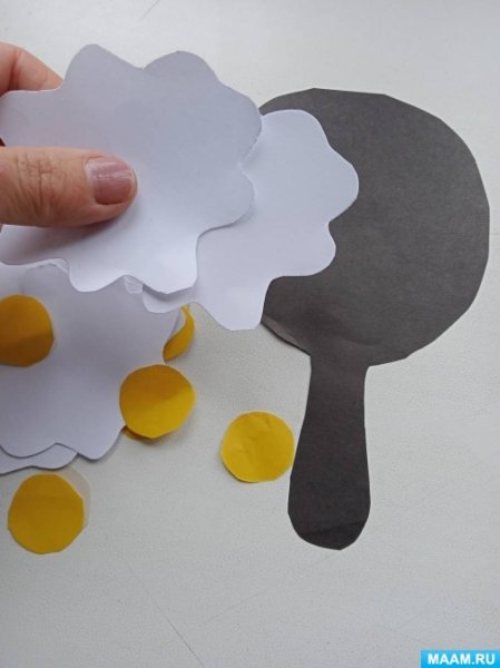 Аппликация яичница во второй младшей группе