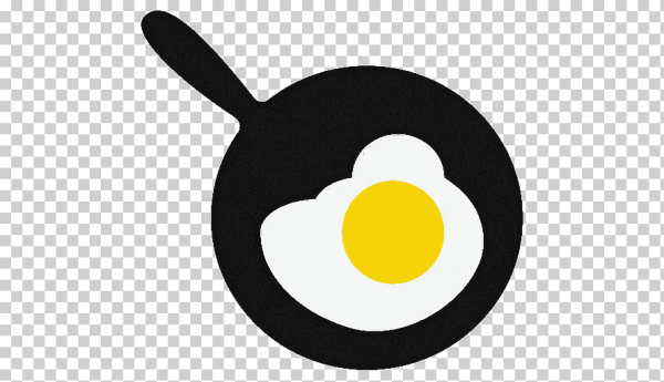 Сковорода с яичницей вектор