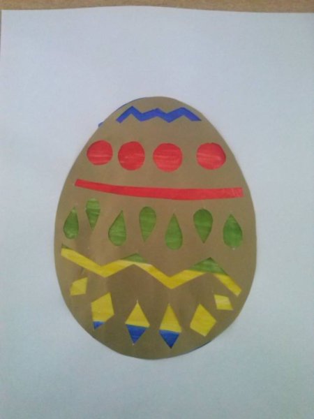 Обрывная аппликация пасхальное яйцо