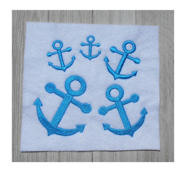 Якорь вышивка гладью