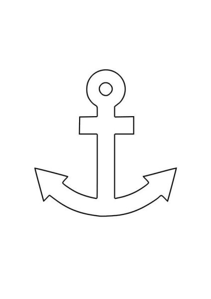 Якорь трафарет для вырезания