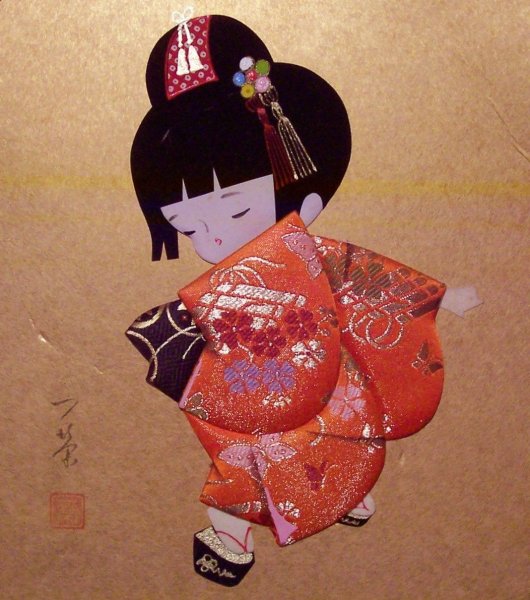 Кинусайга с кимоно Япония