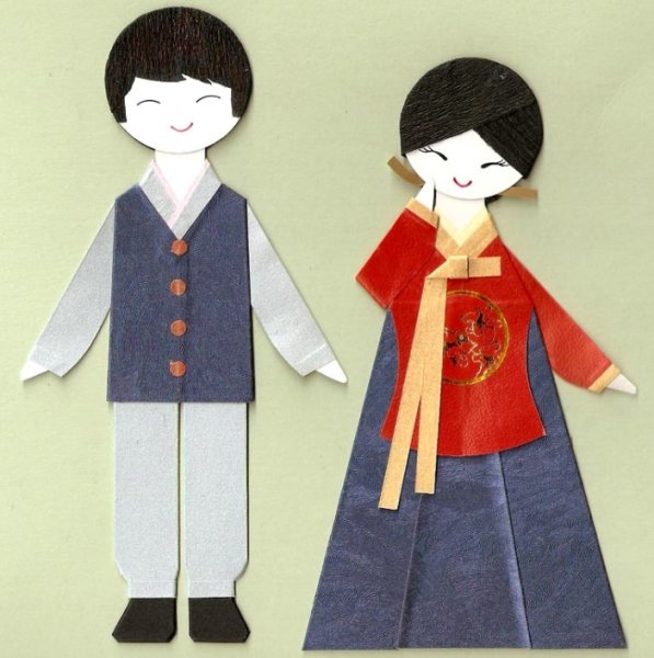 Аппликация народный костюм