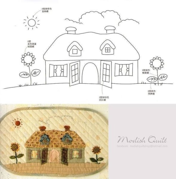 Схемы домиков для аппликаций