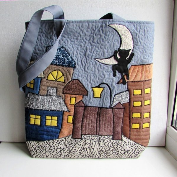 Сумки с аппликацией домики