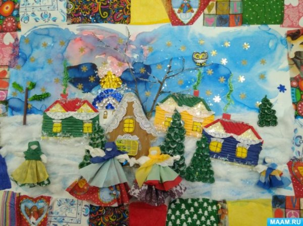 Коллективное панно зима