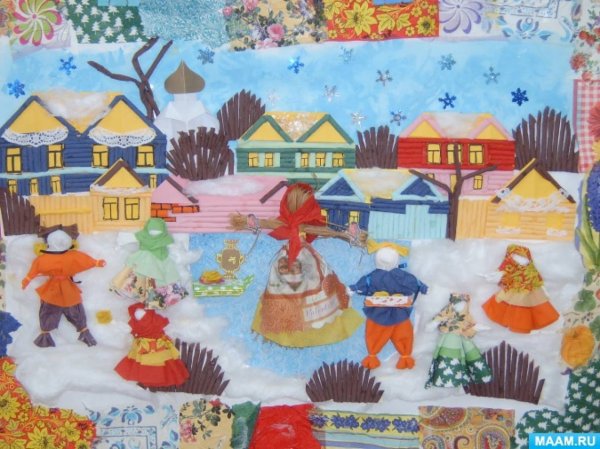 Народные праздники коллективное панно