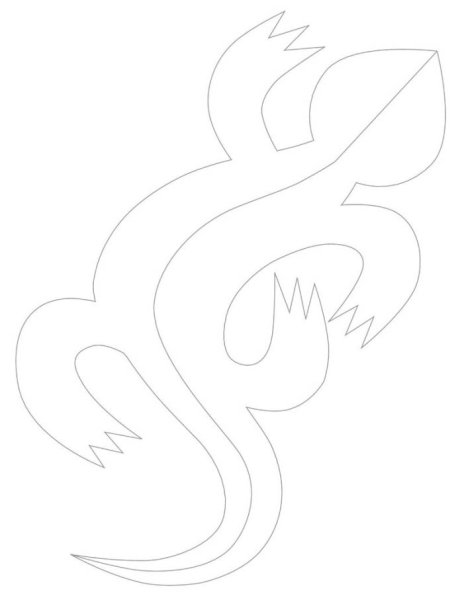 Трафарет ящерицы для вырезания