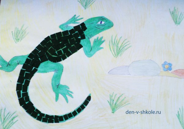 Поделка ящерица