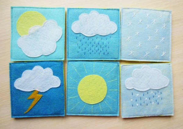 Фетровые книжки погодные явления