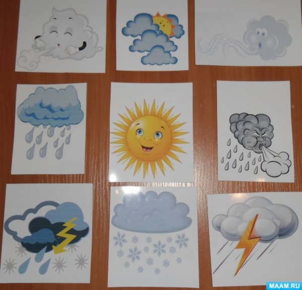 Аппликация на тему явления природы