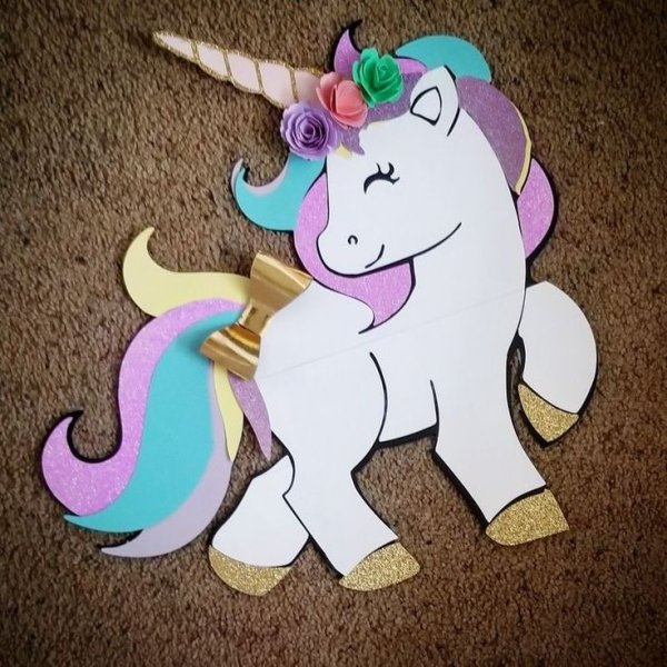 Единорожка из цветной бумаги