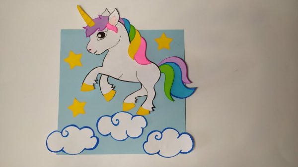Поделка Единорожка из бумаги