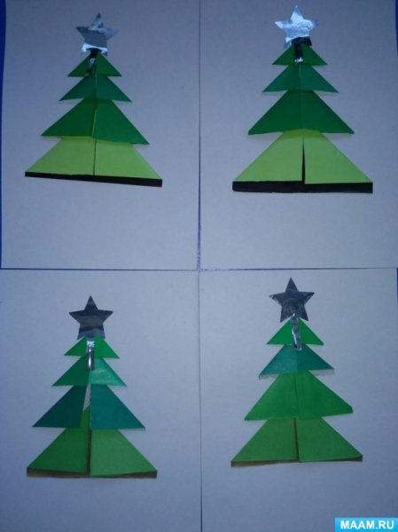 Открытка елка средняя группа