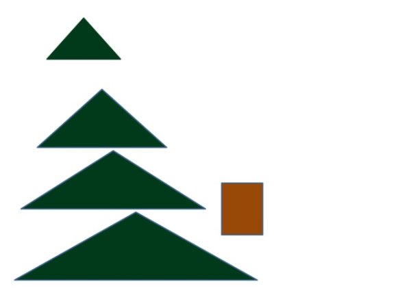 Елочка из геометрических фигур