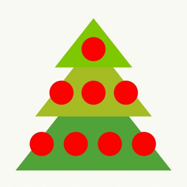 Аппликация елка из цветной бумаги для малышей