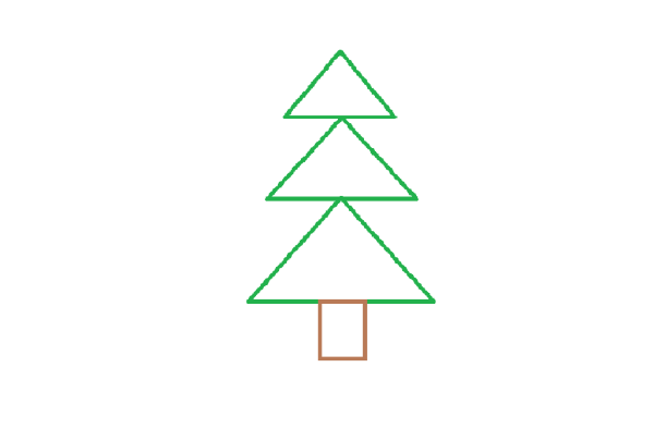 Новогодняя елка из геометрических фигур