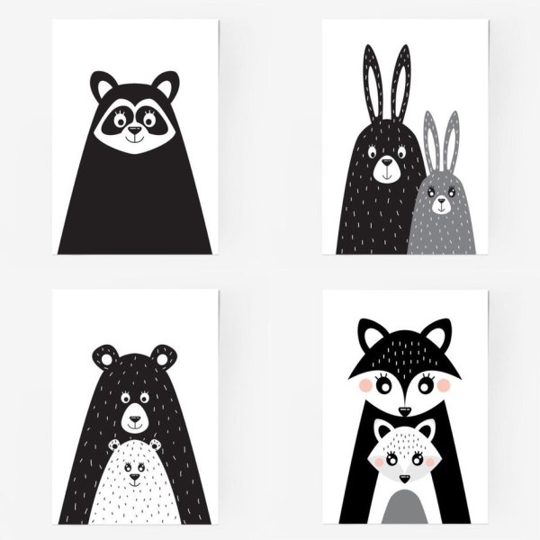 Постер заяц в скандинавском стиле