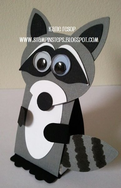 Поделка енот из бумаги для малышей