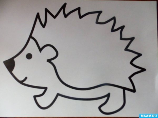 Обрывная аппликация Ежик