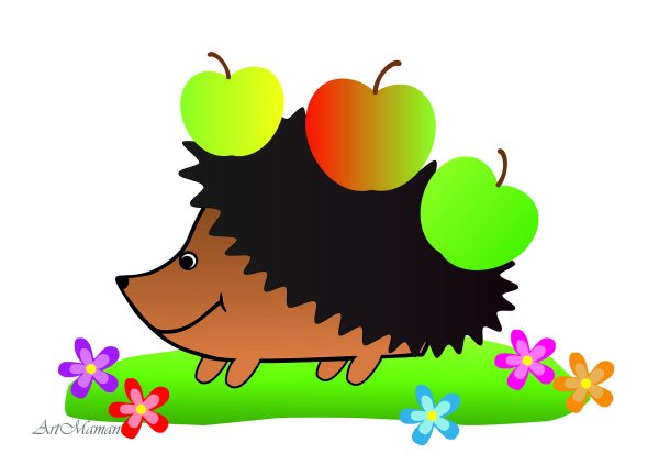 Аппликация для детей Ежик