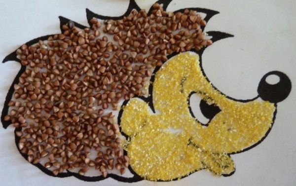 Аппликация из крупы