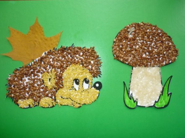 Ёжик из крупы поделка