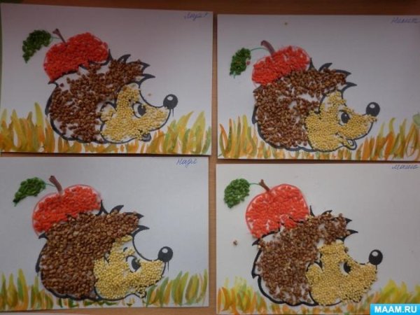 Подделка Ежик из гречеи