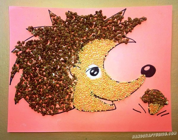 Аппликация из крупы