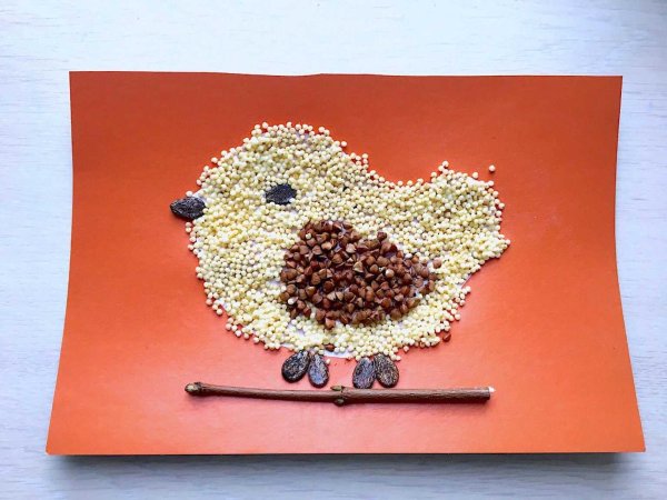 Поделки из пластилина и крупы