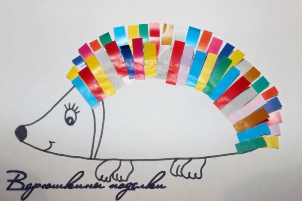 Поделка Ежик из полосок бумаги