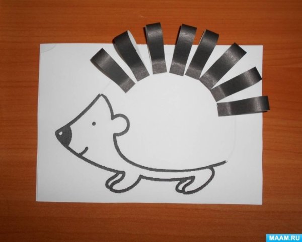 Аппликация Ежик в средней группе