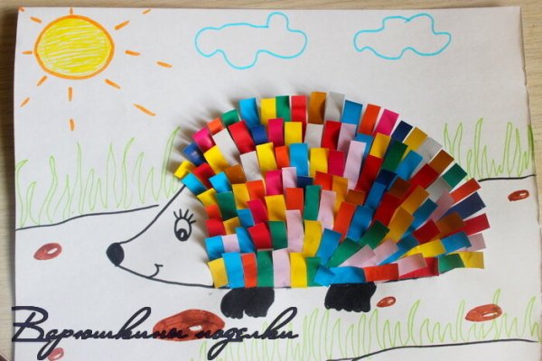 Поделка Ежик из цветной бумаги