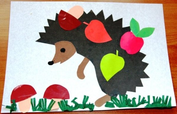 Аппликация Ежик в подготовительной группе