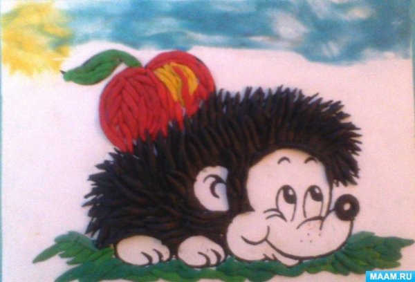 Еджик пластилинография