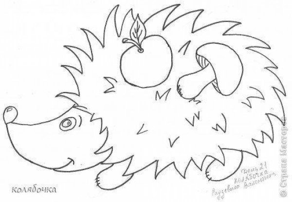 Еж раскраска