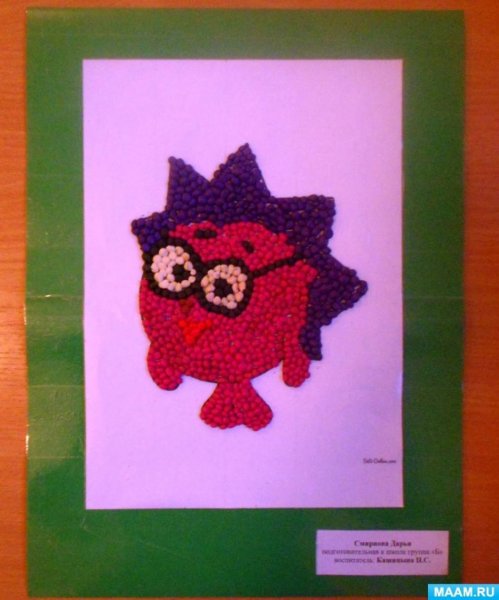 Аппликация из пластилиновых шариков