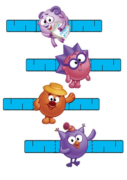 Аппликация Смешарики из цветной бумаги