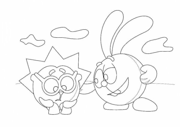 Смешарики раскраска для детей Крош