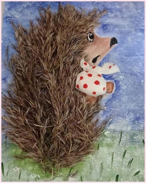 Ёжик в тумане из природного материала