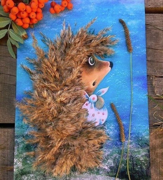Ёжик поделка из природного материала