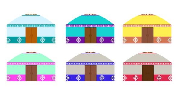 Казахская юрта вектор